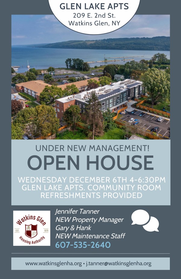 Glen Lake Apartments Open House Wednesday December 6th 4:00 pm - 6:30 pm